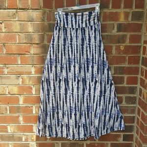 Navy blue and white maxi skirt